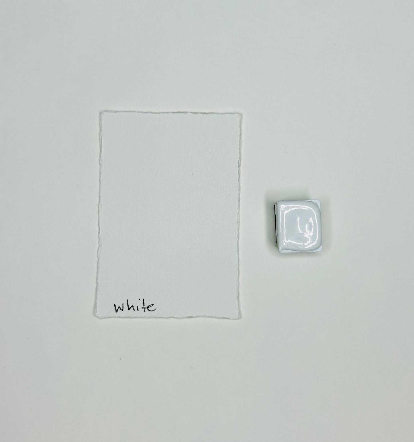 White Handmade Watercolor Half Pan
