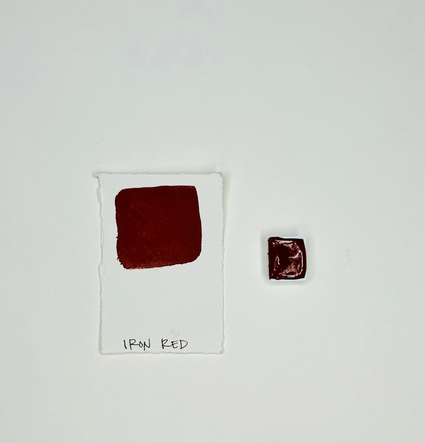 Iron Red Handmade watercolor Half Pan