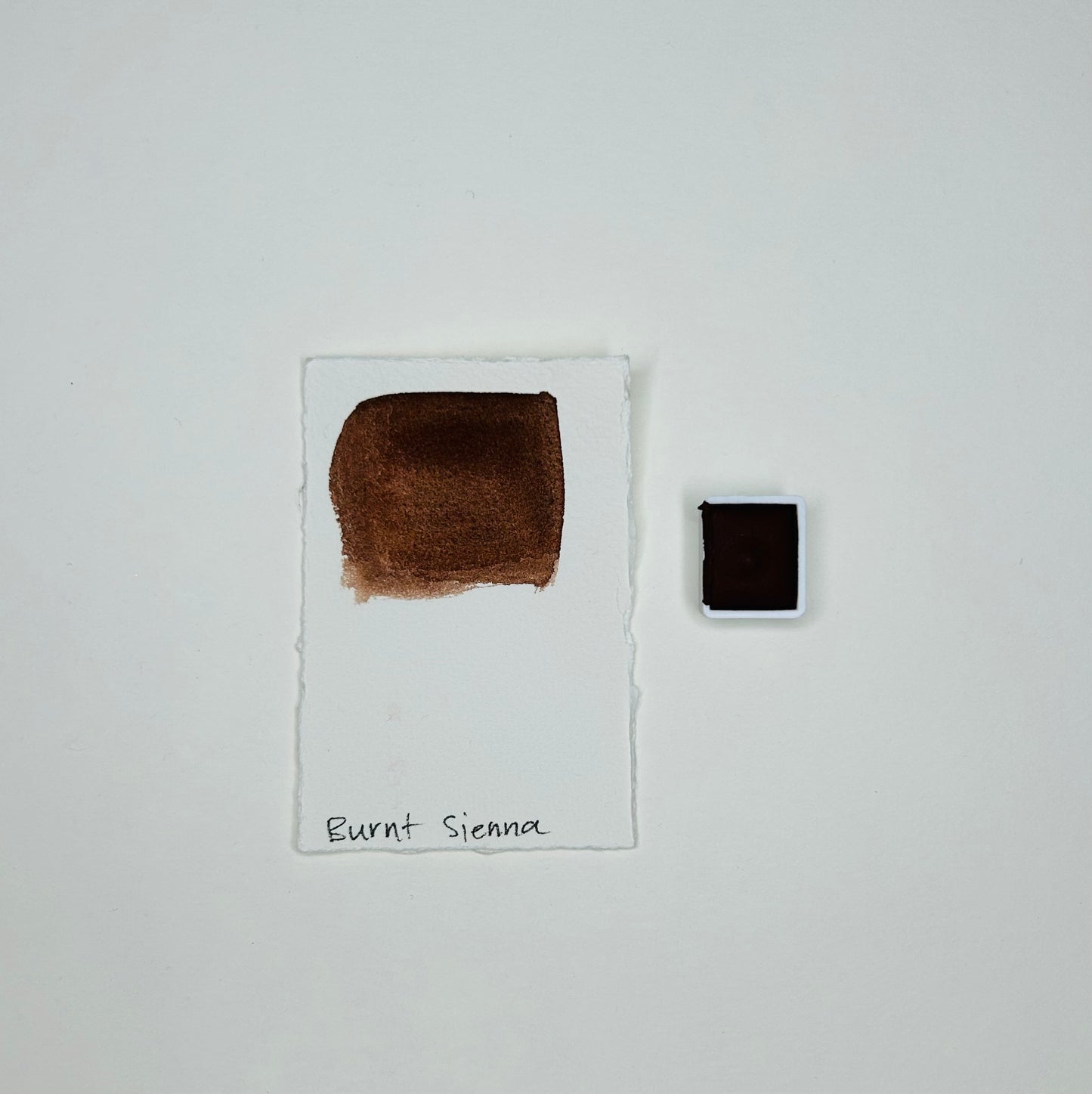 Burnt Sienna Handmade Watercolor Half Pan