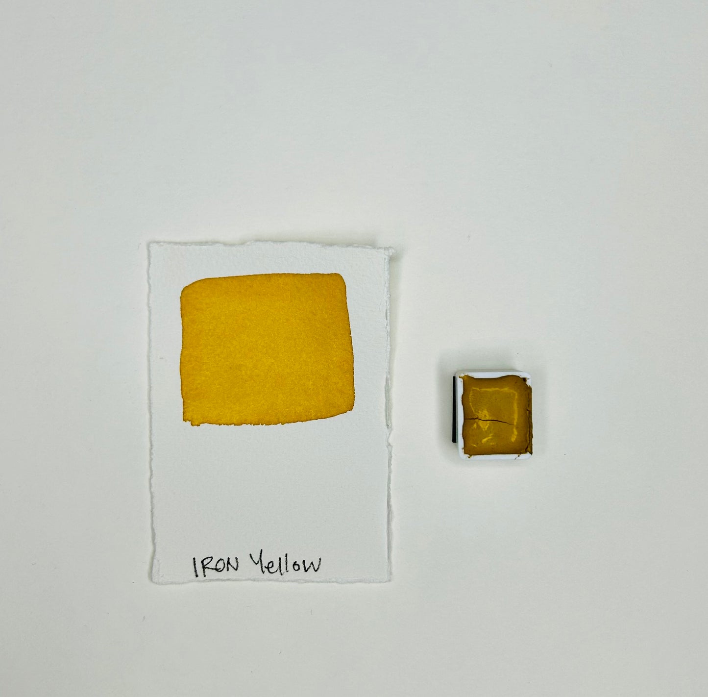 Iron Yellow Handmade Watercolor Half Pan