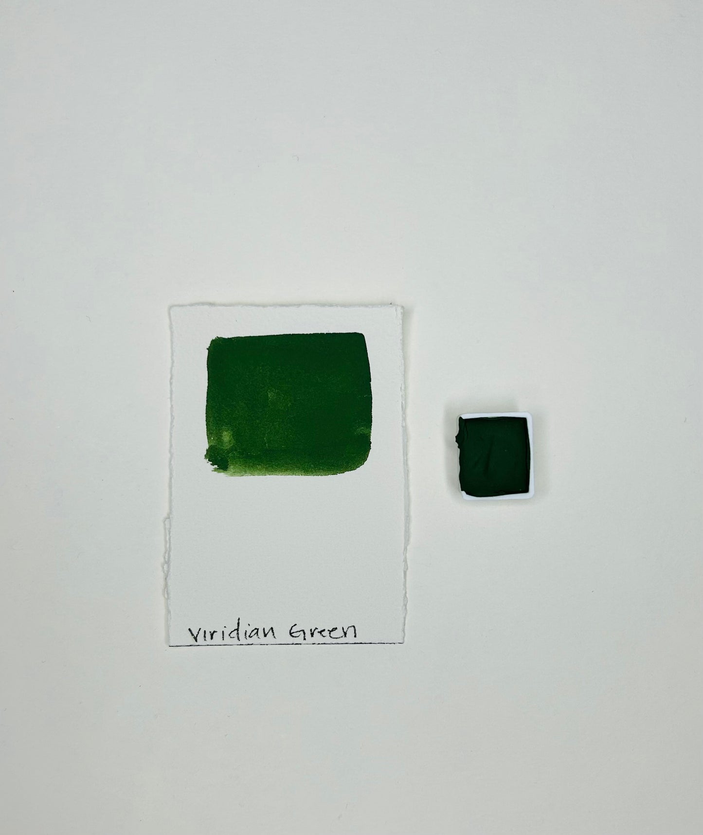 Viridian Green Handmade Watercolor Half Pan
