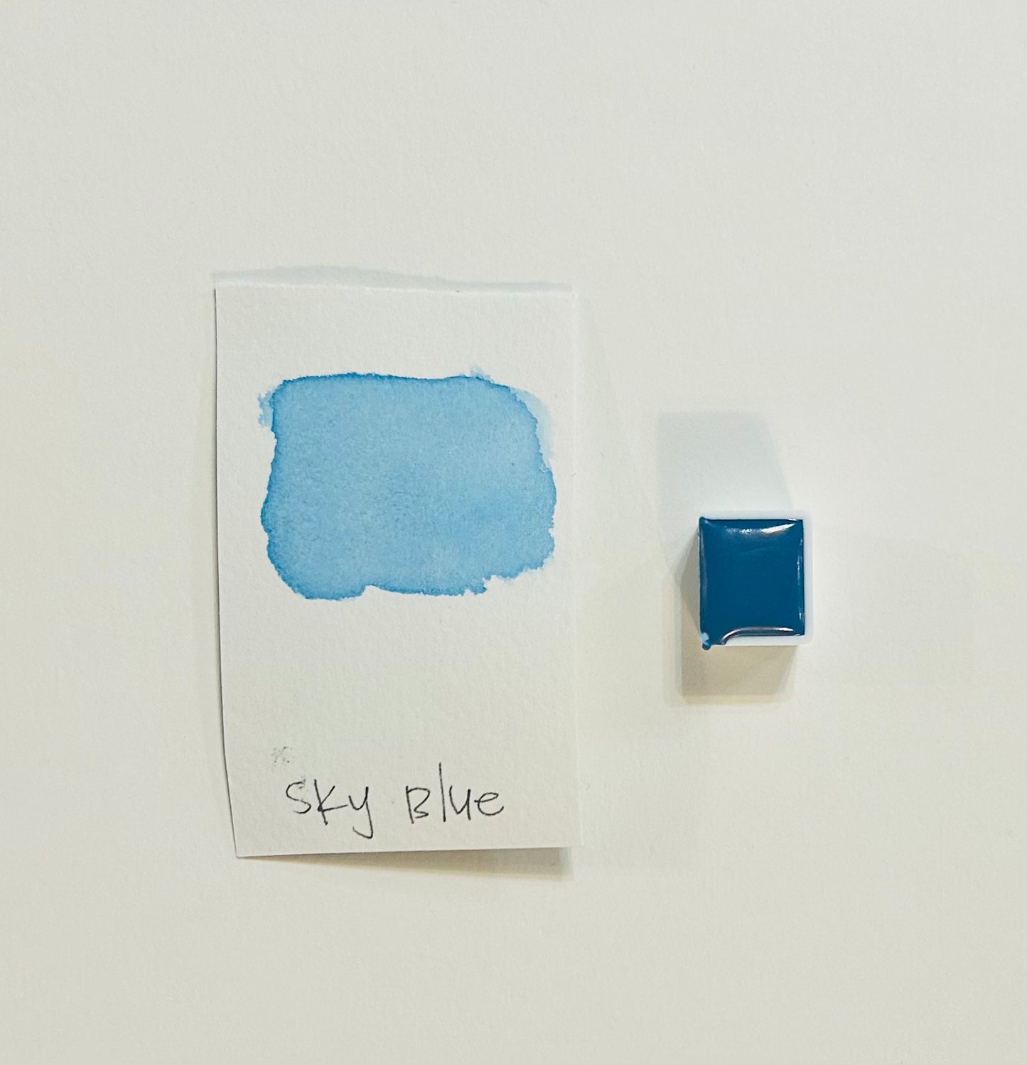 Sky Blue Handmade Watercolor Half Pan