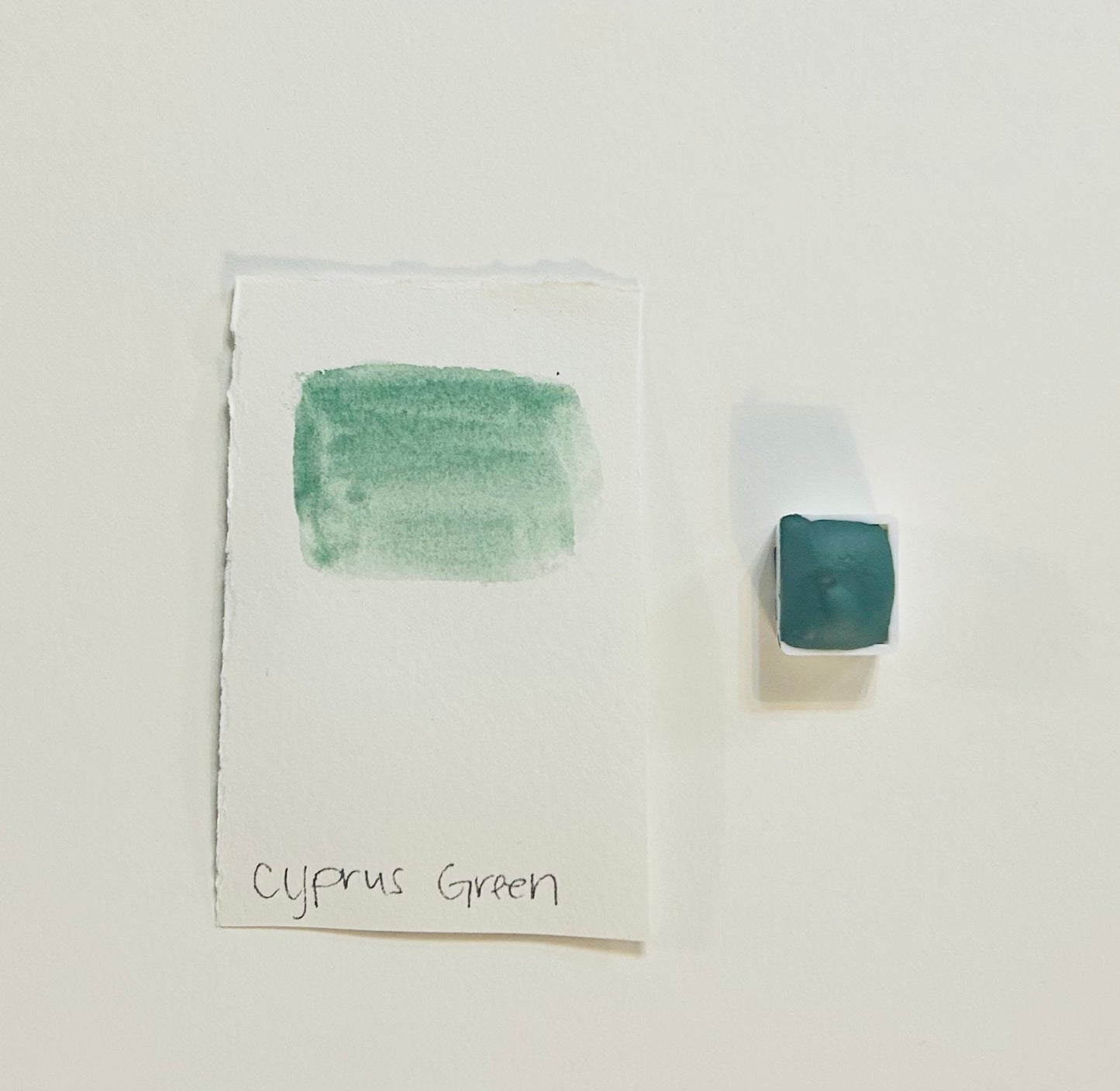 Cyprus Green Handmade Watercolor Half Pan