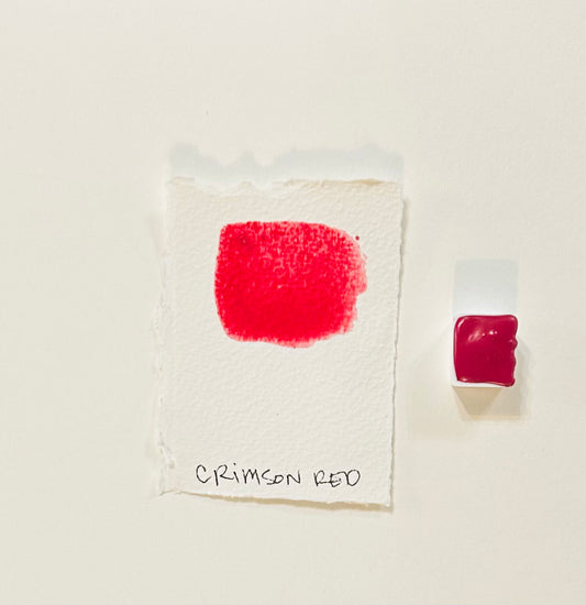 Crimson Red Handmade Watercolor Half Pan
