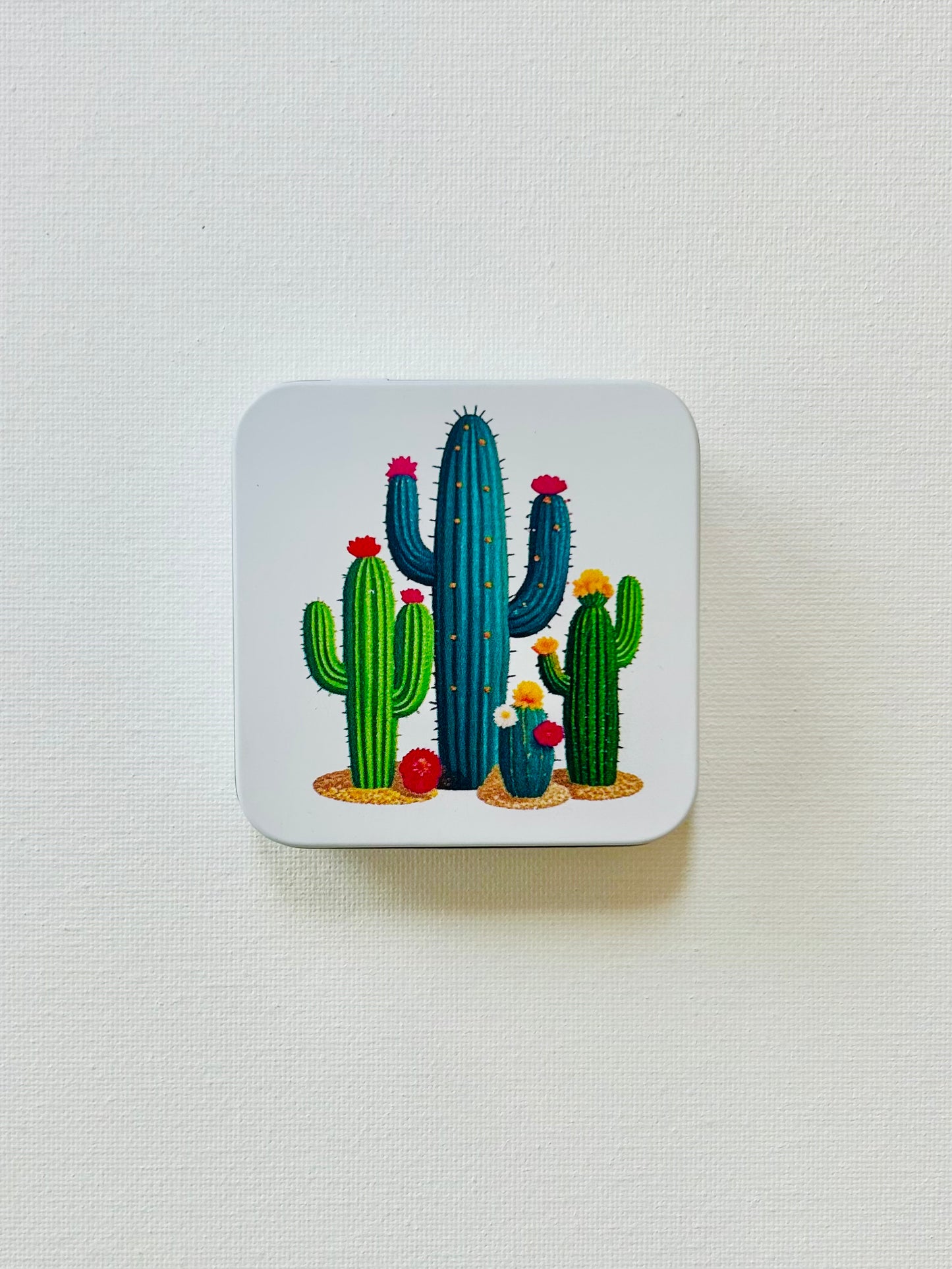 Cactus Watercolor Tin. (White)